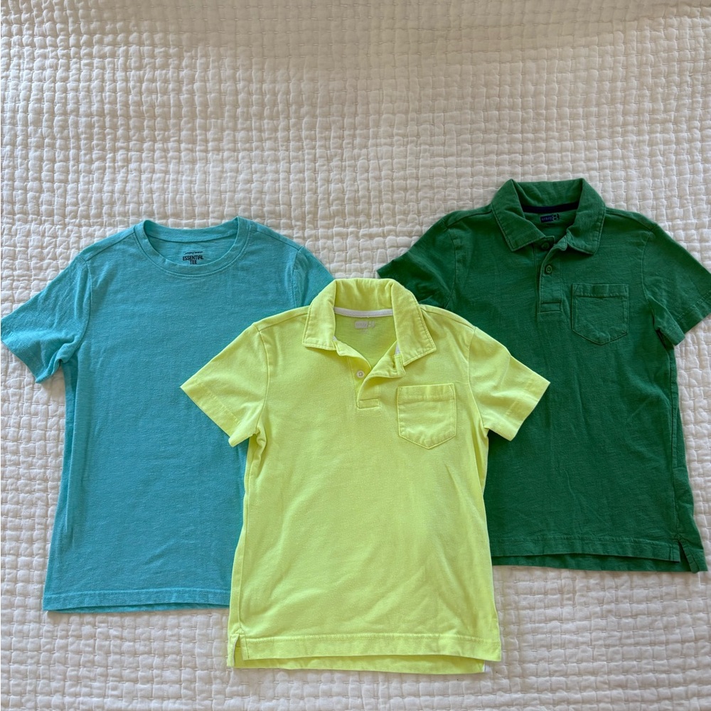 Boys Spring Polo and T-Shirt Set - Green, Yellow, and Teal